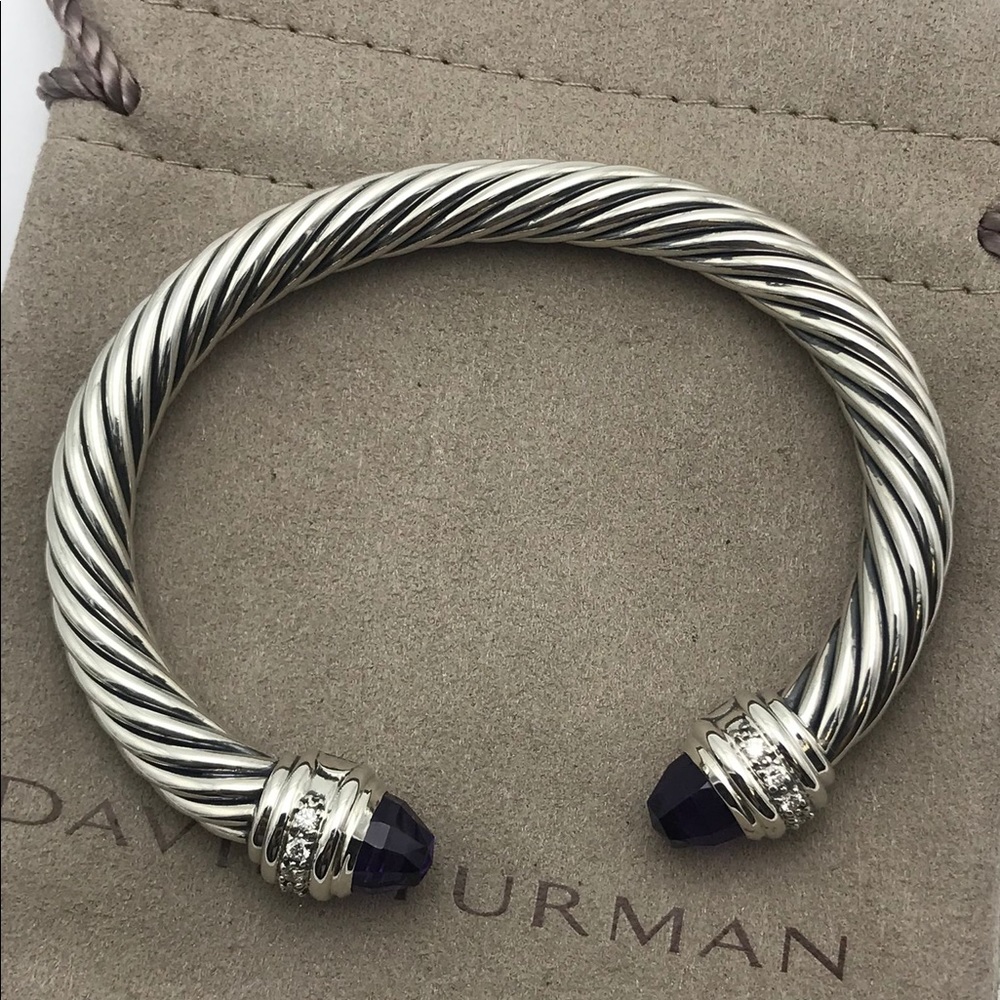 David Yurman 7mm Cable Classics Bracelet Amethyst